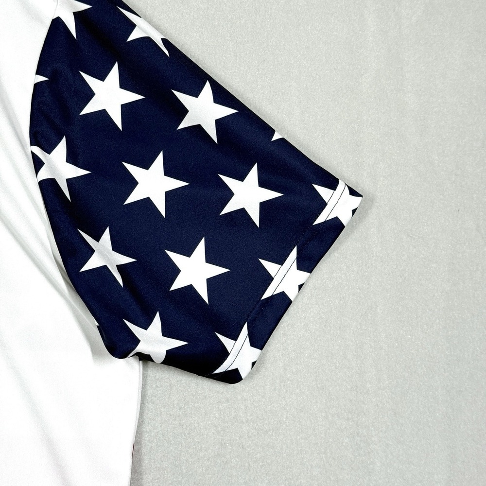 Loudmouth Golf Polo Shirt Mens XL USA American Flag Patriotic Performance - Picture 10 of 13